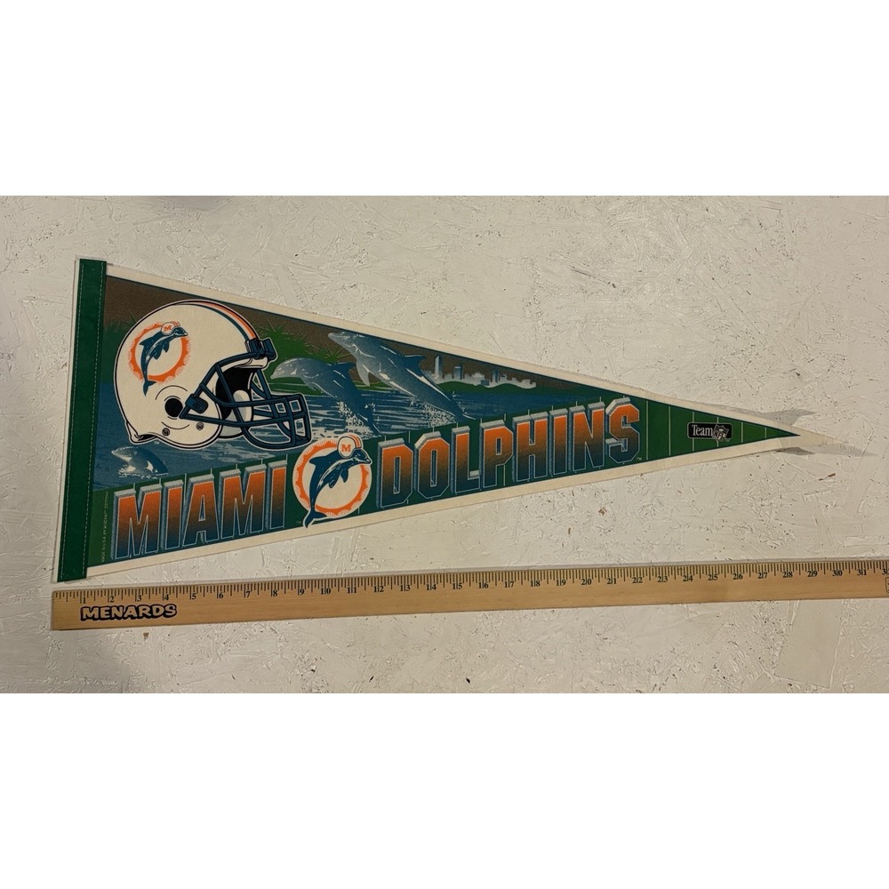 Vintage Wincraft Team NFL Miami Dolphins Pennant Flag Football Blue
